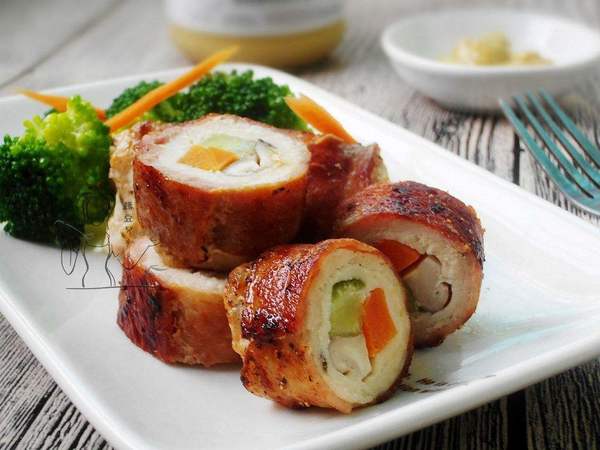 玉米培根鸡肉卷